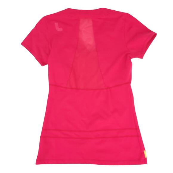 LOLE Fitted Short Sleeve Shirt Red, Mesh Back, Medium Women Athletic Top - Picture 2 of 4